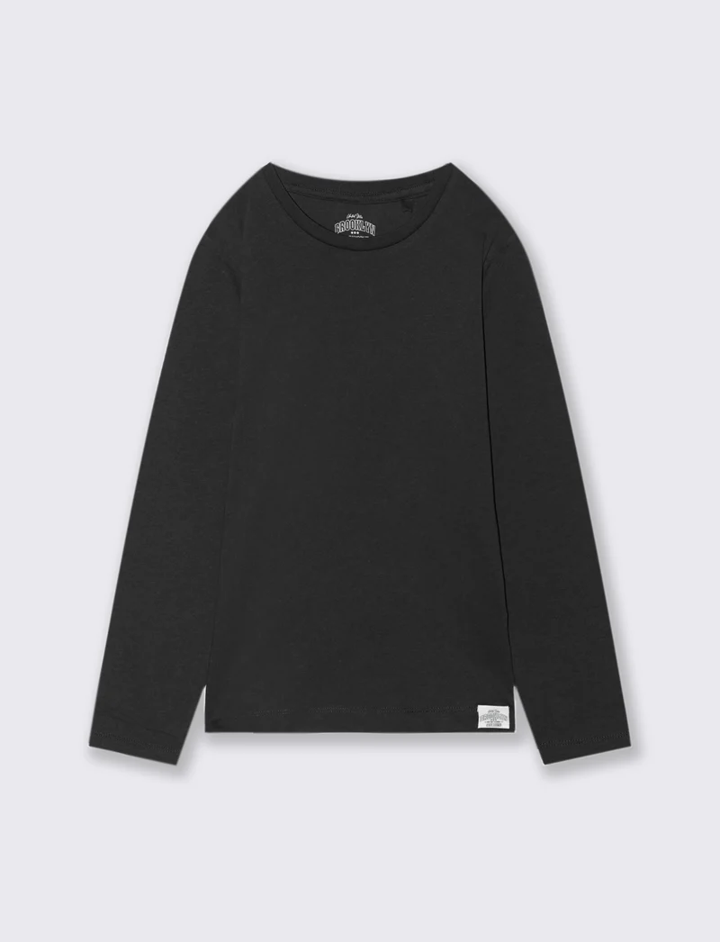 T-SHIRT A MANICHE LUNGHE - Nero