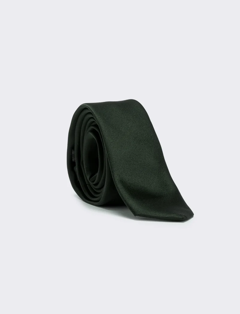 Cravatta uomo raso liscio 5cm - Verde