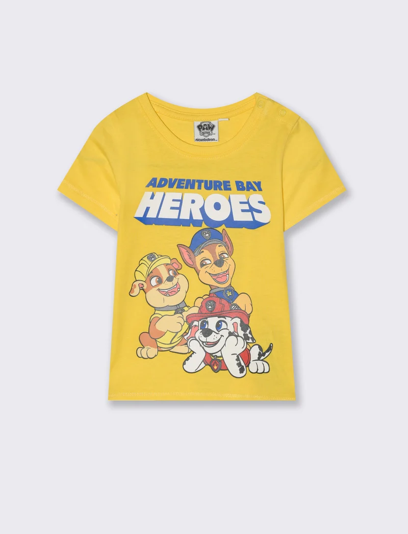 T-shirt girocollo Paw Patrol da neonato - Giallo
