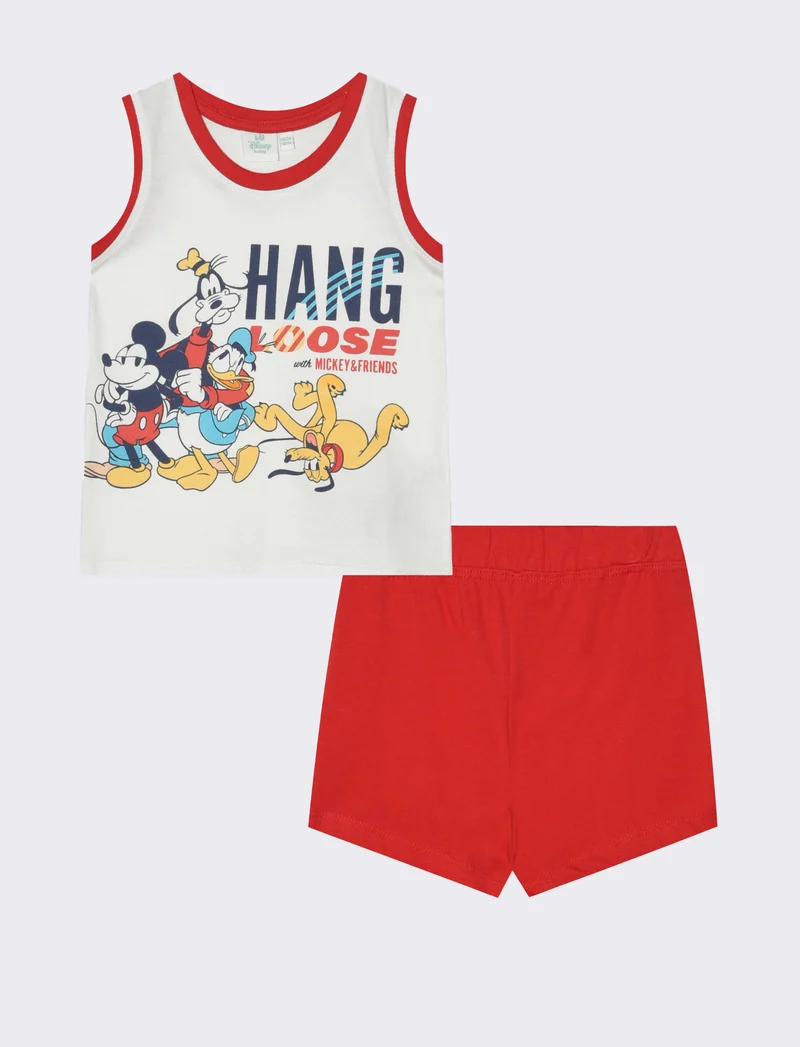 Completo con stampa Disney da neonato - Rosso
