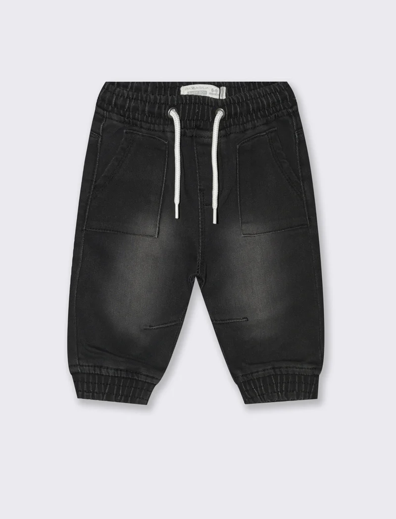 Pantaloni effetto denim - Nero