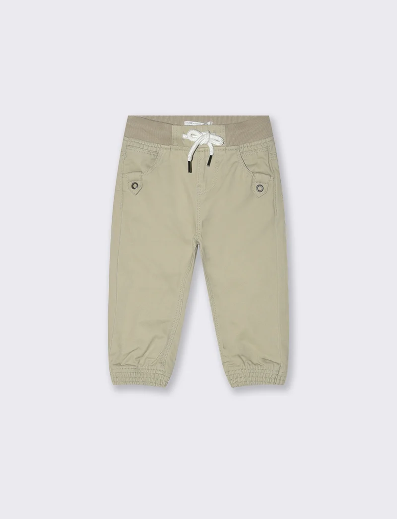Pantaloni in twill con coulisse - Beige