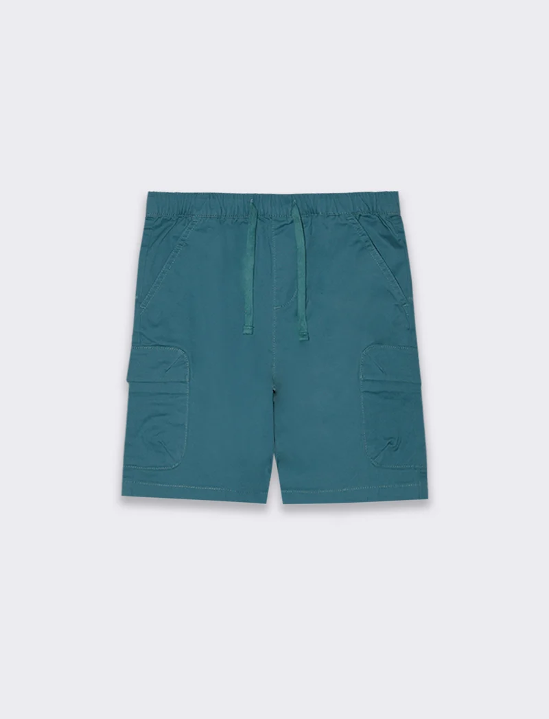 Bermuda cargo in cotone da bambino - Verde Ottanio