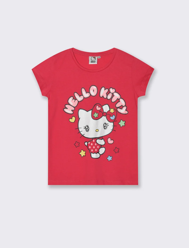 T-shirt Hello Kitty-Kuromi da bambina - Corallo