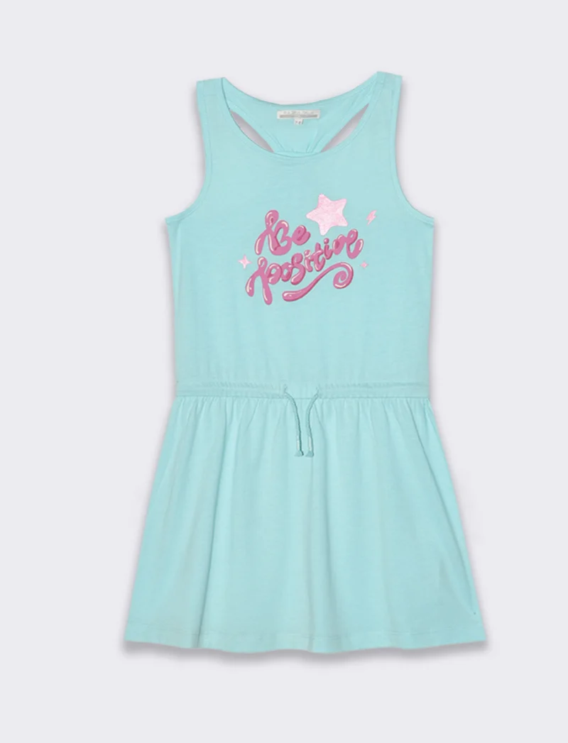 Vestito ampio da bambina - Verde acqua