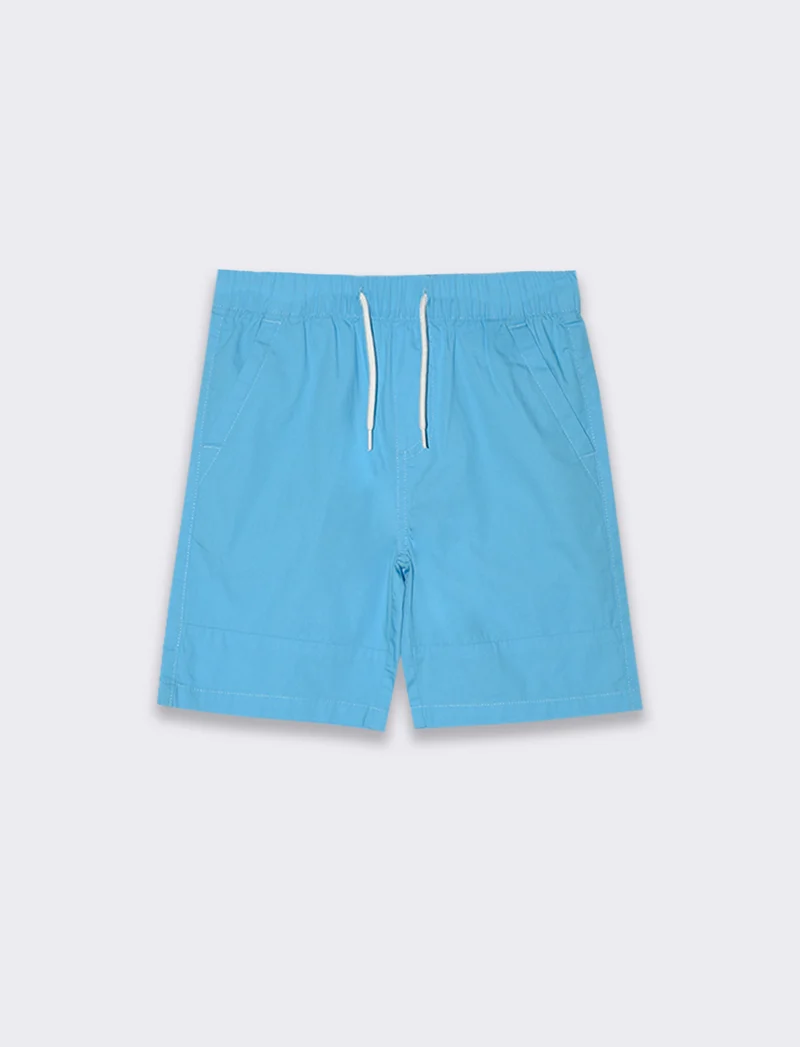 Bermuda in cotone con tagli da bambino - Turchese