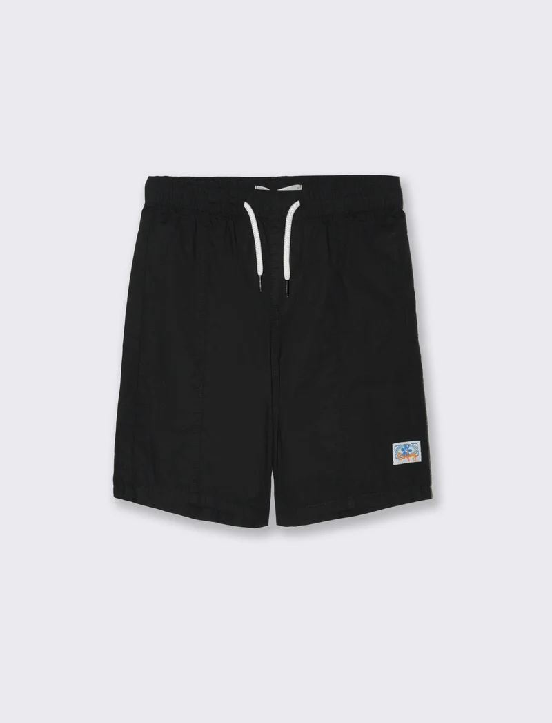 Bermuda in cotone tinta unita da bambino - Nero