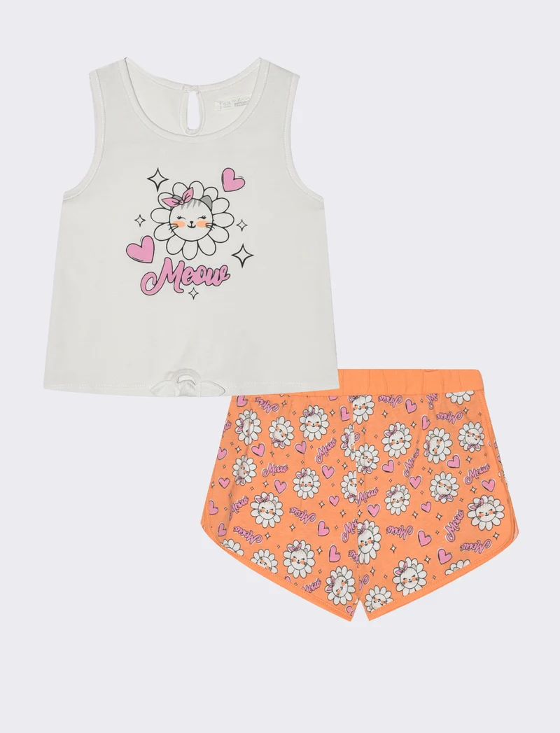 Completo canotta e shorts da neonata - Bianco