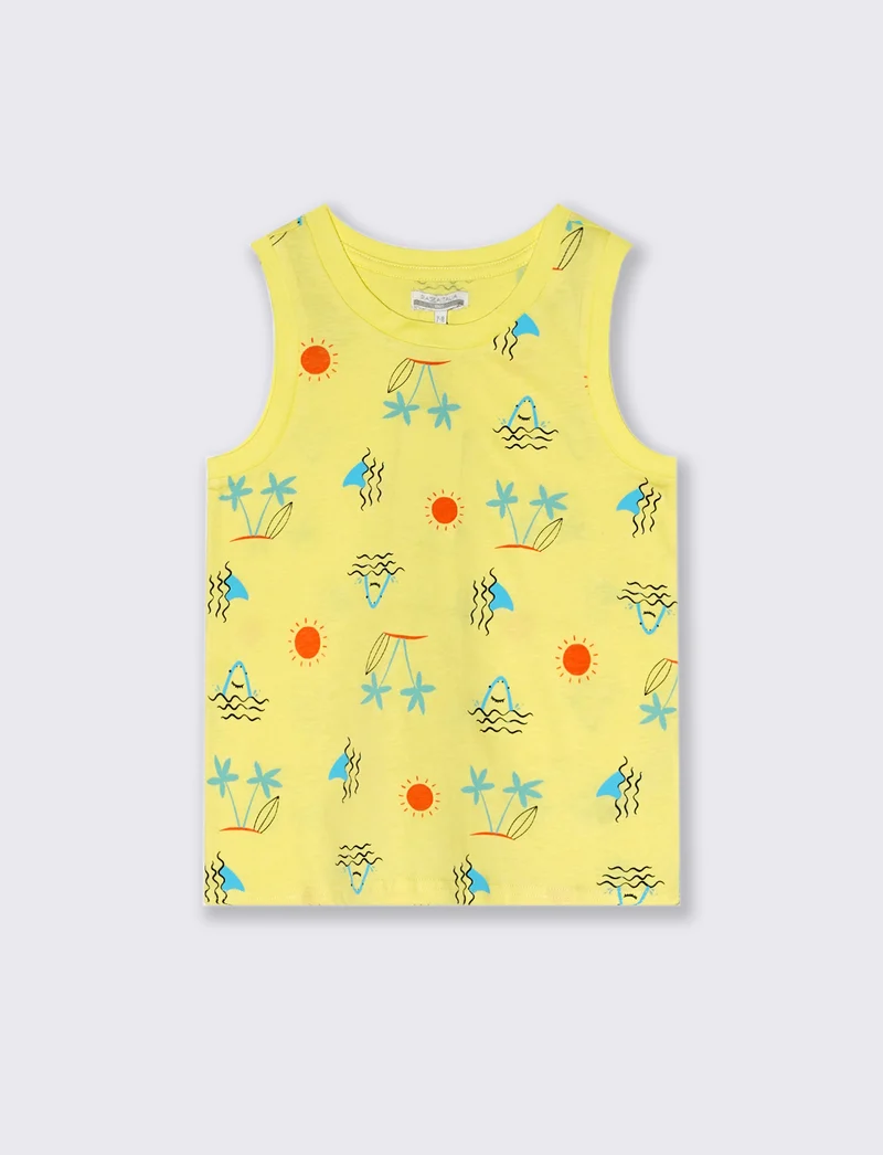 Canotta stampata da bambino - Giallo