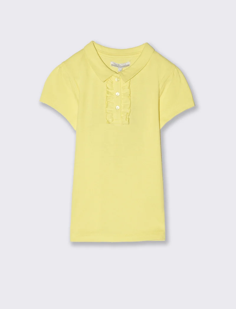 Polo in piquet da bambina - Giallo limone