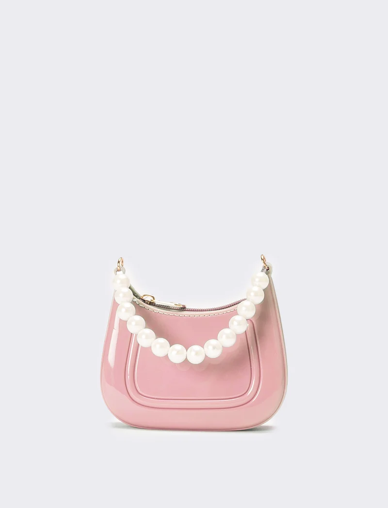 Borsa bambina con manico perle - Pesca