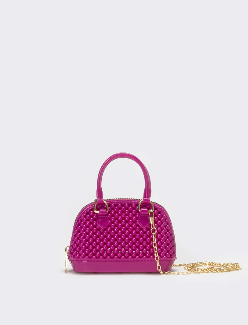 Bauletto bambina con bolle in pvc - Fuxia