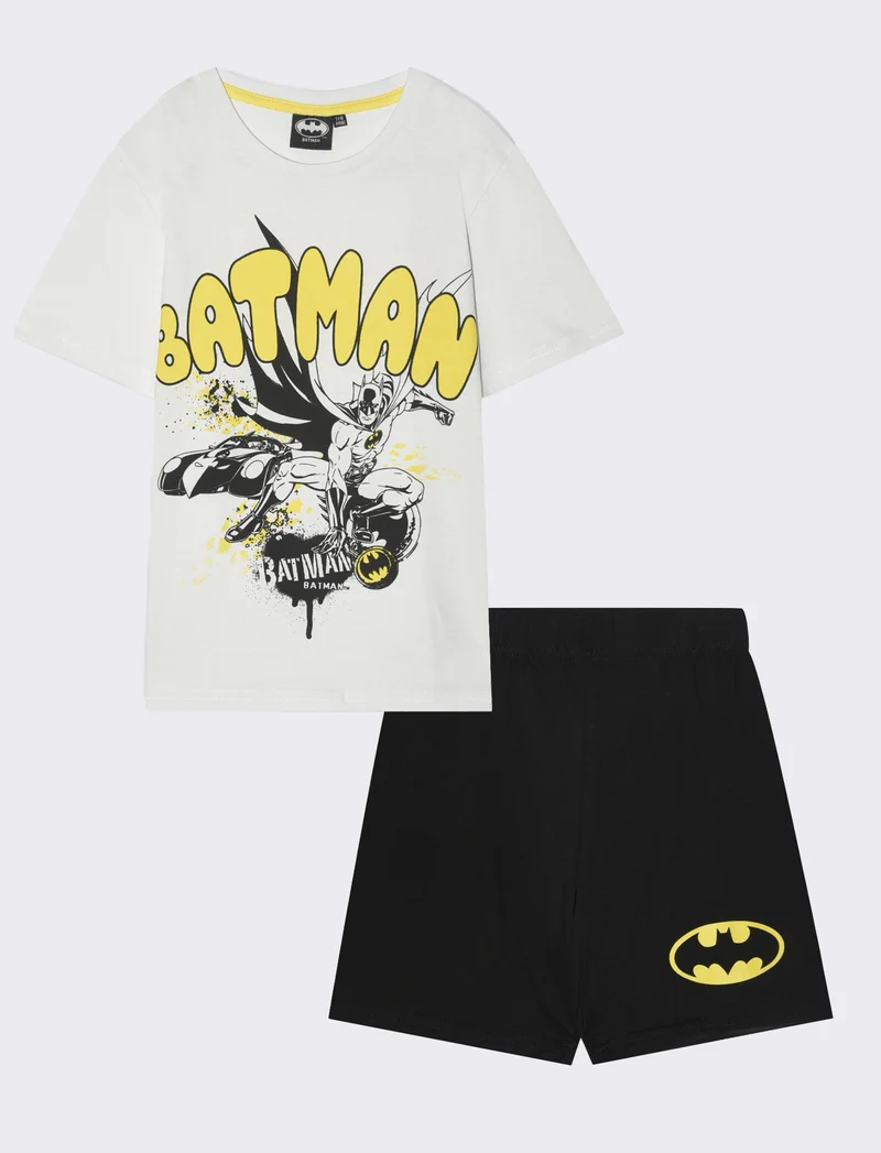 Set maglietta e shorts di Batman da bambino - Bianco