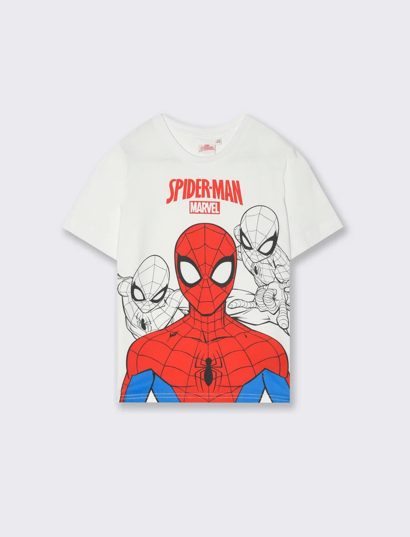 T-shirt girocollo Spiderman da bambino - Bianco