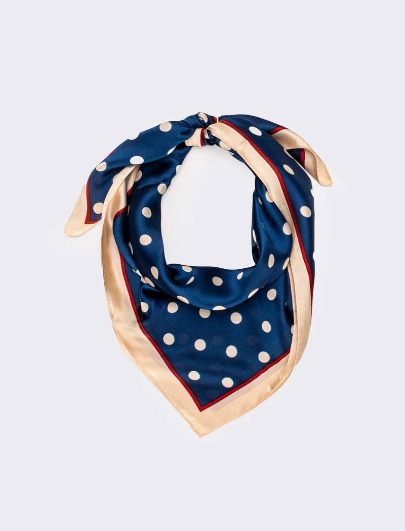Foulard donna stampe pois 70x70 - Beige