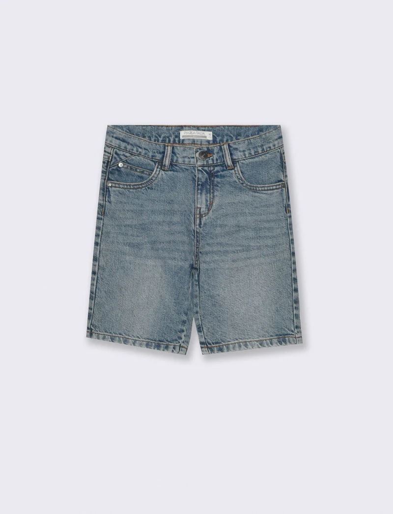 Bermuda in denim da bambino - Denim chiaro