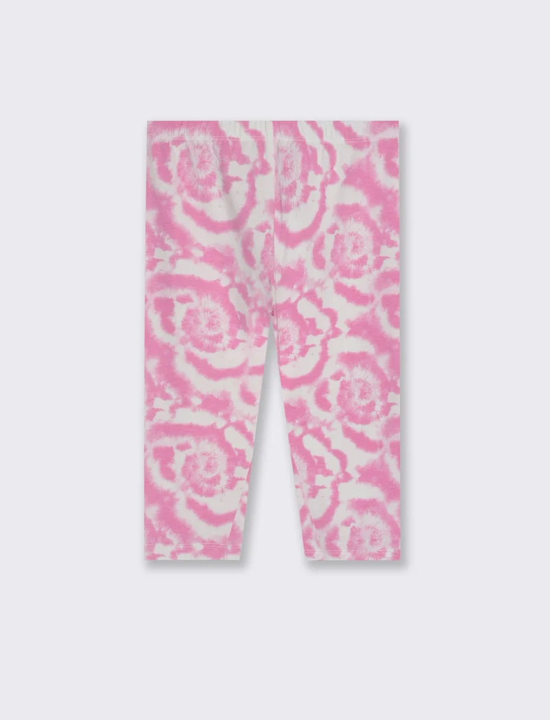 Leggings in cotone vestibilità 3/4 da bambina - Fuxia