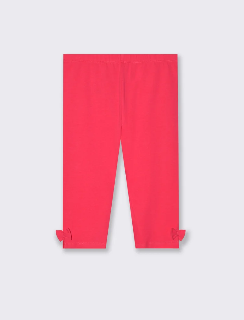 Leggings in cotone modello 3/4 da bambina - Rosa