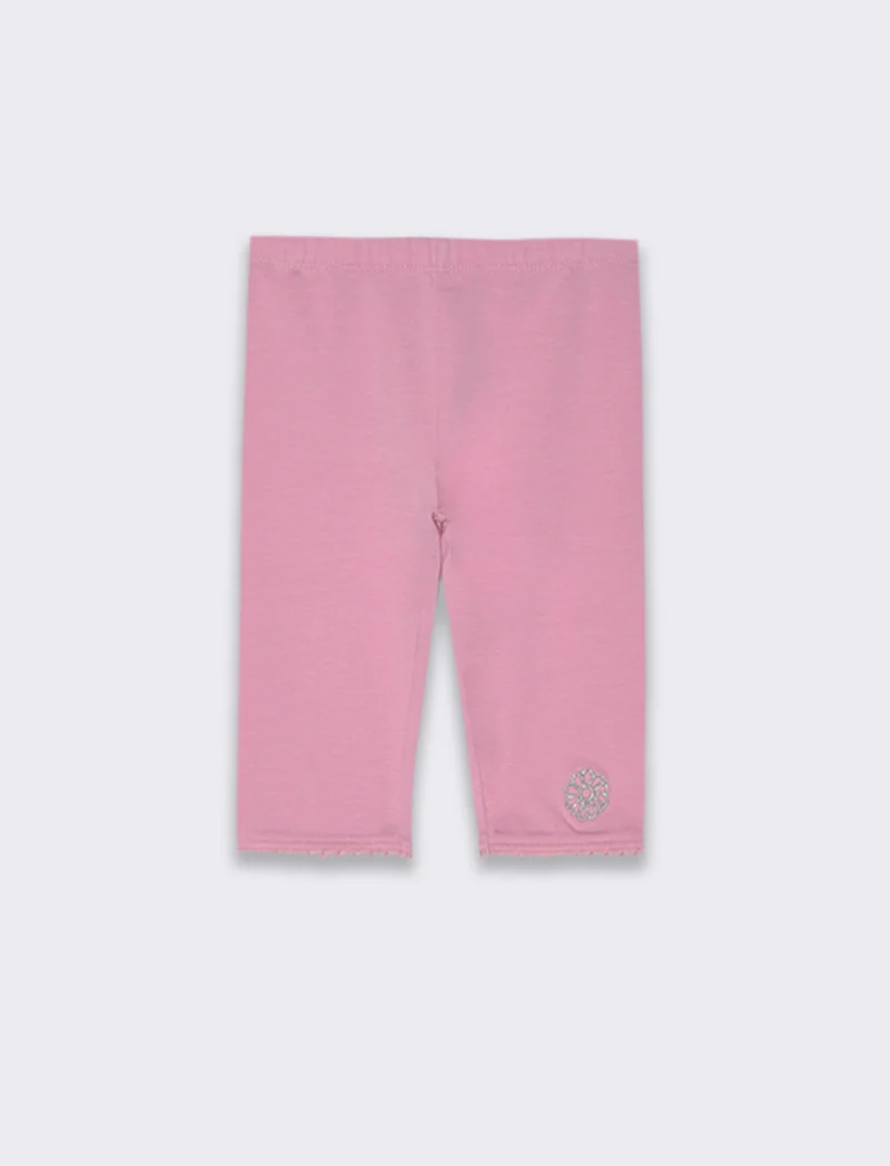 Leggings con ricamo da neonata - Rosa