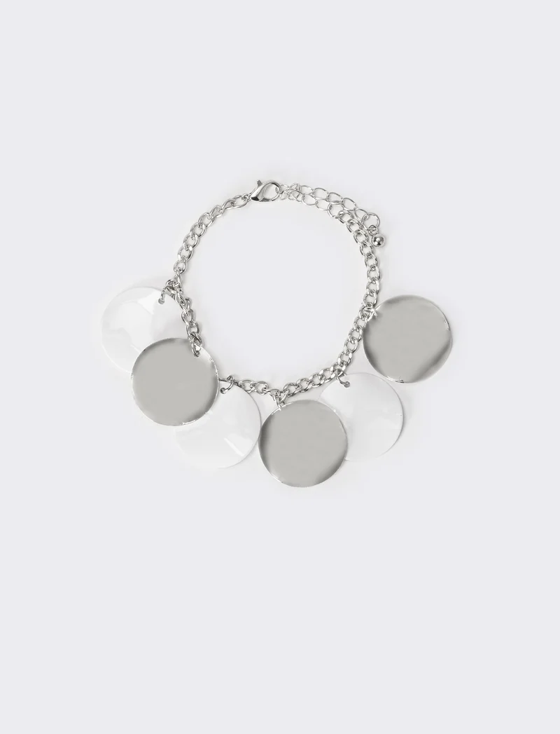 Bracciale donna con ciondoli tondi - Argento