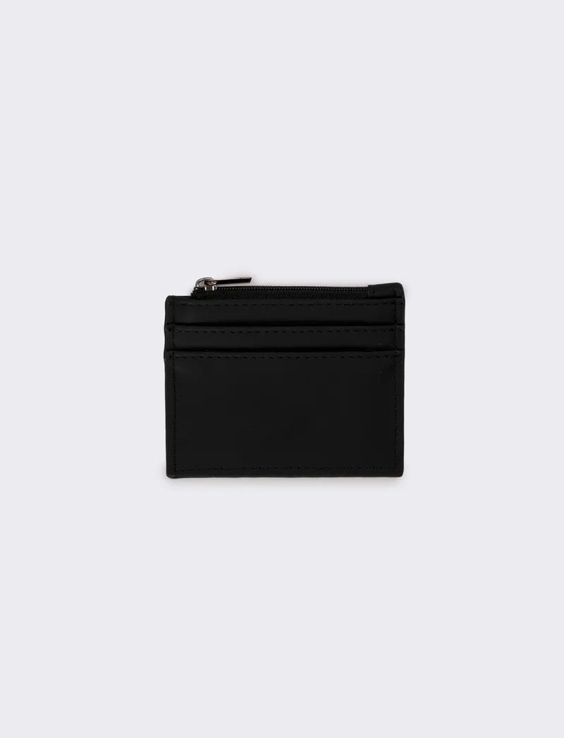 Portafogli uomo con zip portacarte - Nero