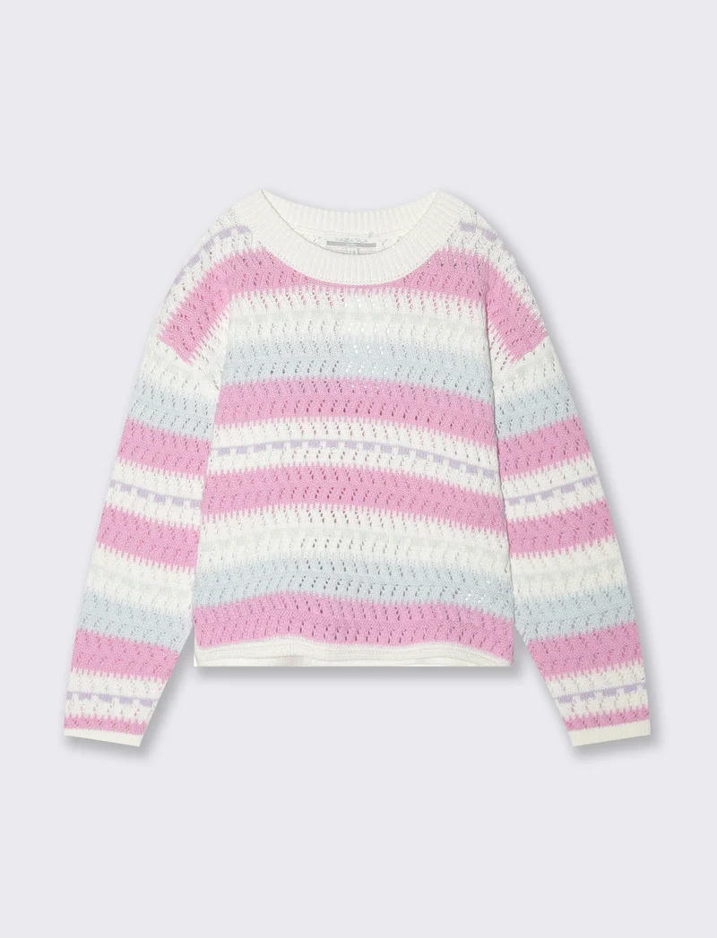 Pullover a righe colorate da bambina - Multicolore