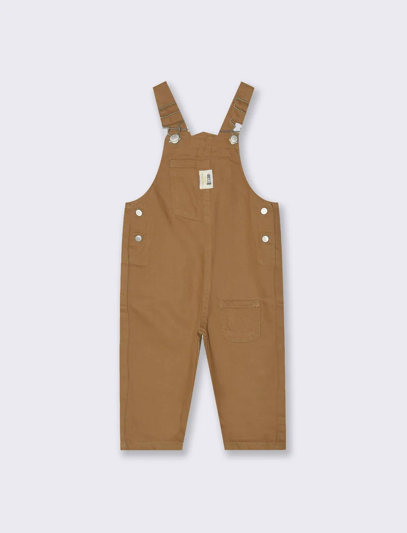 Salopette in twill da neonato - Beige
