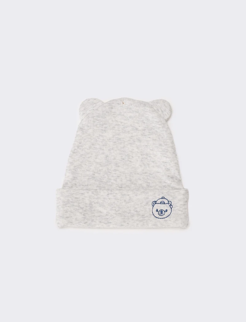 Cappello neonato cuffia con orecchie - Grigio mel.
