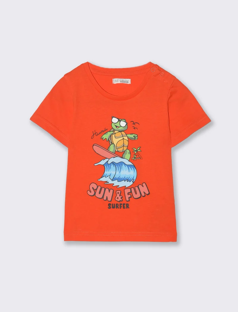 T shirt con stampa da neonato - Corallo