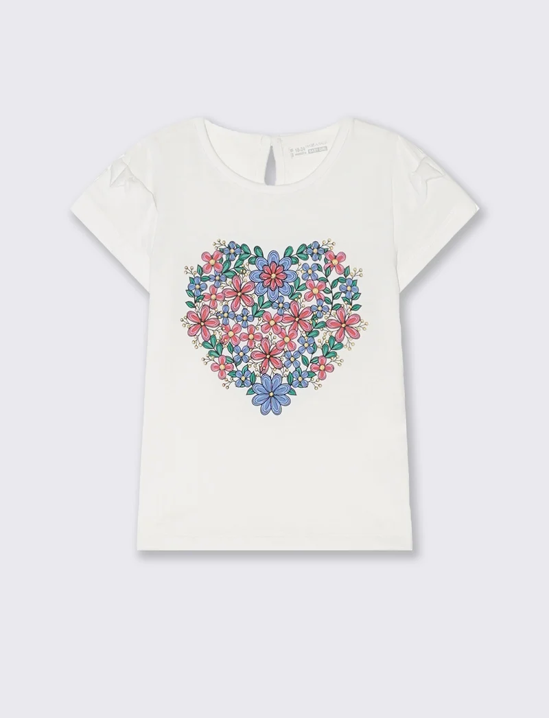 Maglietta con inserti da neonata - Bianco