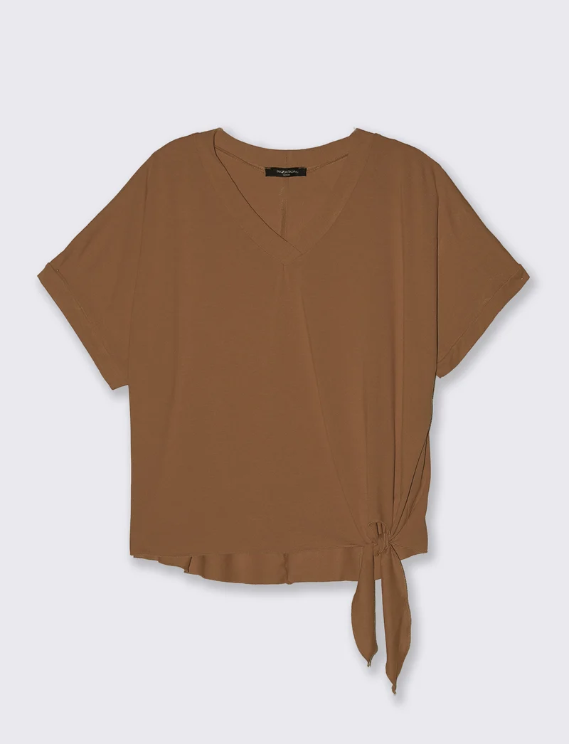 T-SHIRT MANICA CORTA - Marrone tabacco