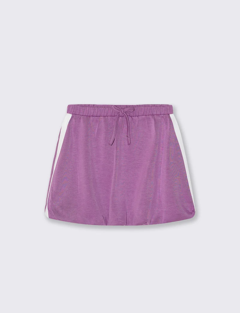 Gonna a palloncino con bandine sporty - Viola