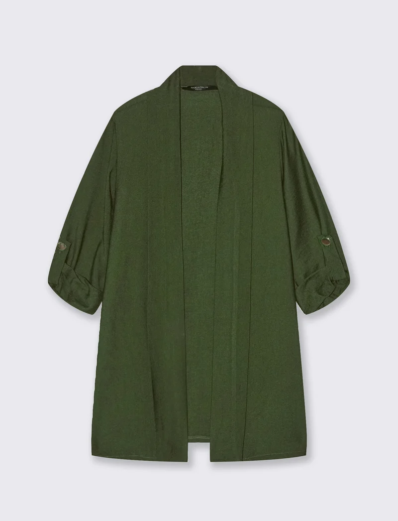 Giacca aperta con bottoni sulla manica - Verde militare