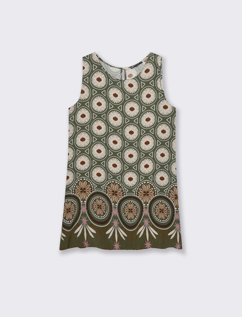 vestito in viscosa stampato - Verde