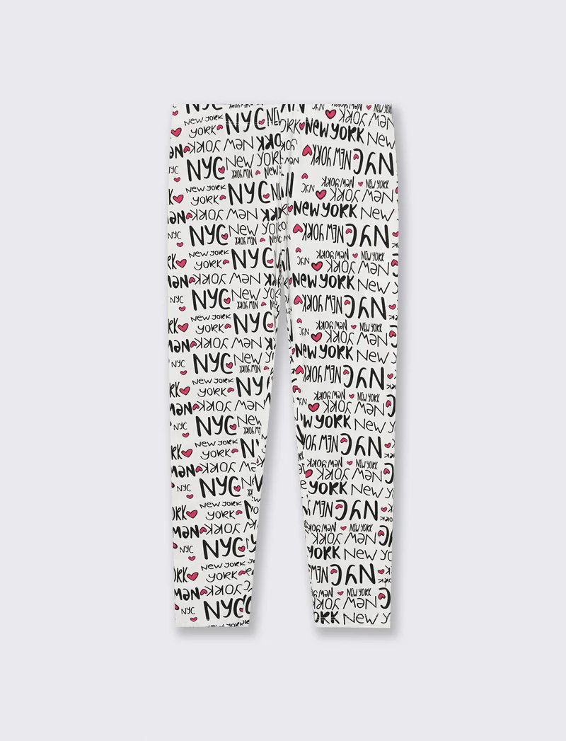 Leggings lunghi stampati per bambina - Bianco