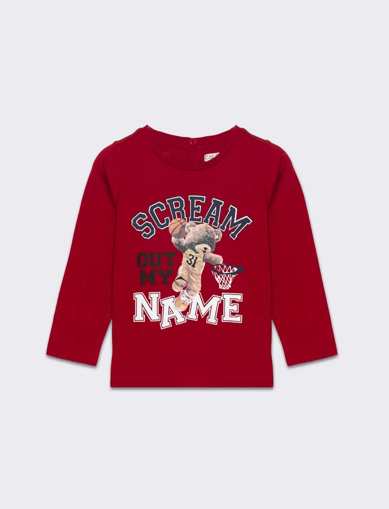 Maglia con stampa colorata da neonato - Rosso