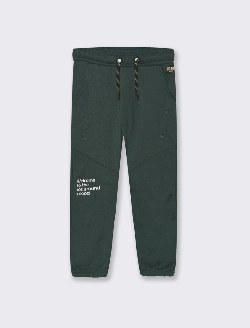 Jogger in felpa con tagli da bambino da bambino - Verde