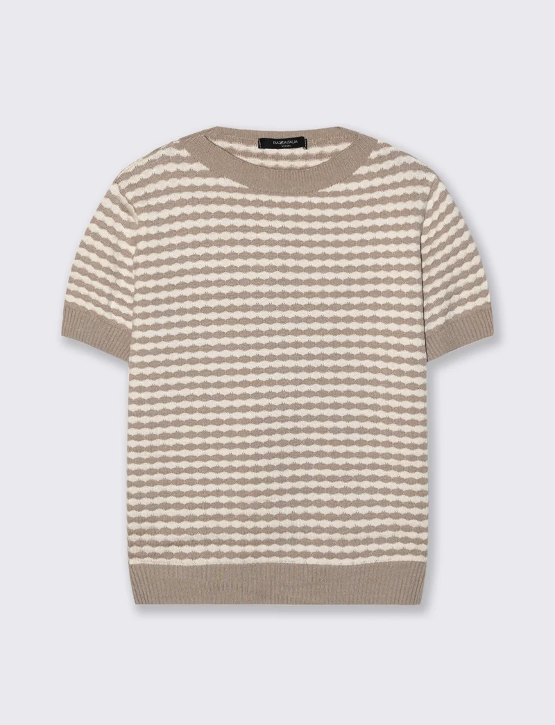 t-shirt in maglia - Beige
