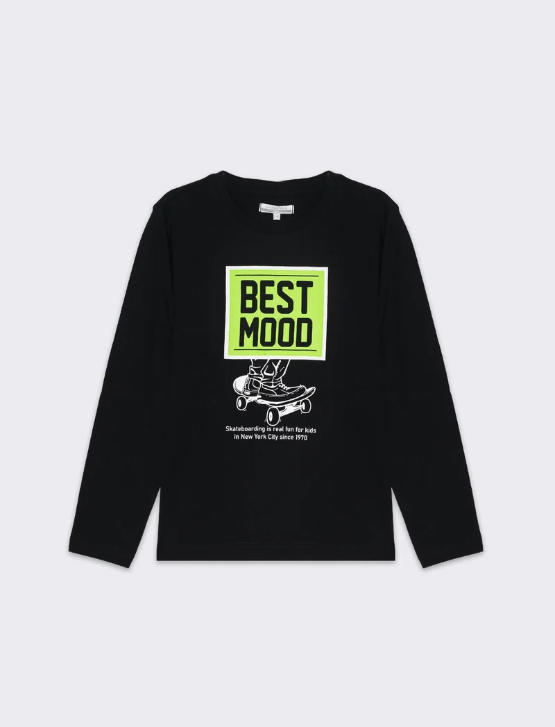 T-shirt girocollo da bambino - Nero