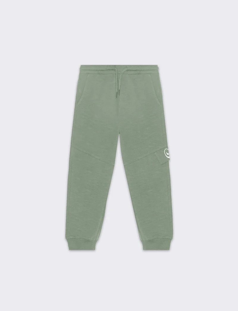 Jogger in felpa fiammata da bambino - Verde salvia
