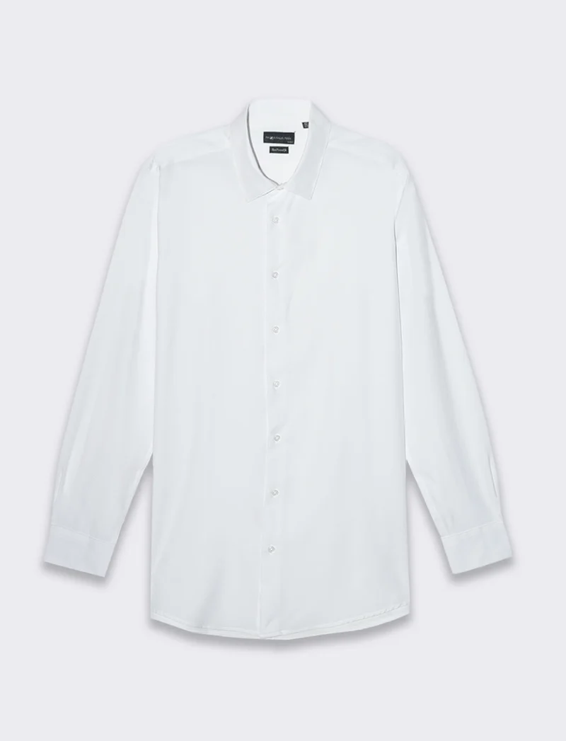 Camicia slim fit tessuto tecnico da uomo - Bianco