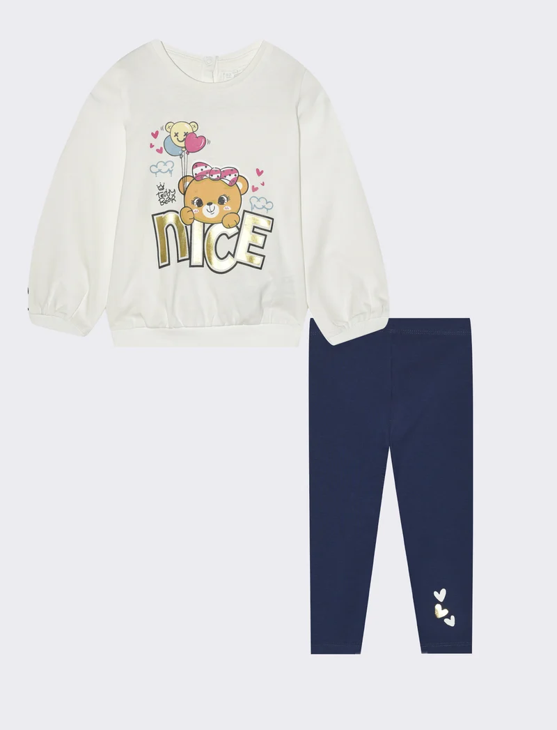 Cordset maglia e leggins - Bianco latte
