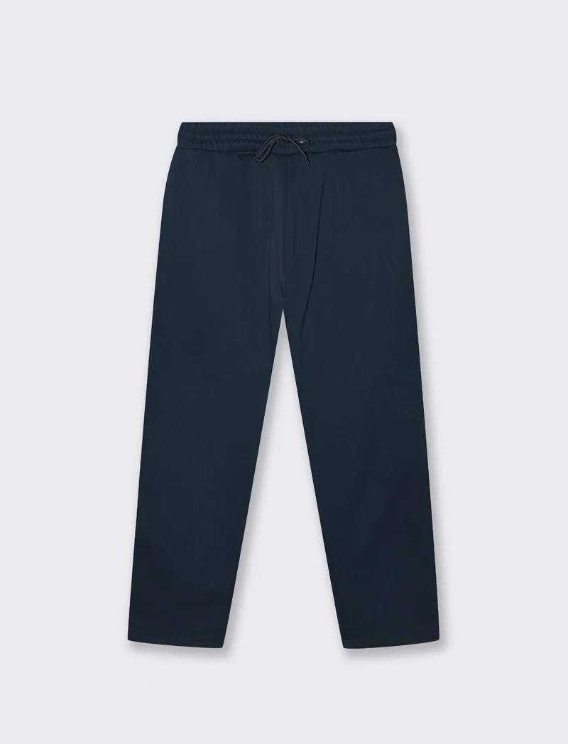 Pantaloni Felpa Jogger con Gamba Dritta - Blu