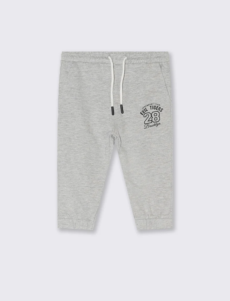 Pantalone in felpa modello Jogger da neonato - Grigio mel.