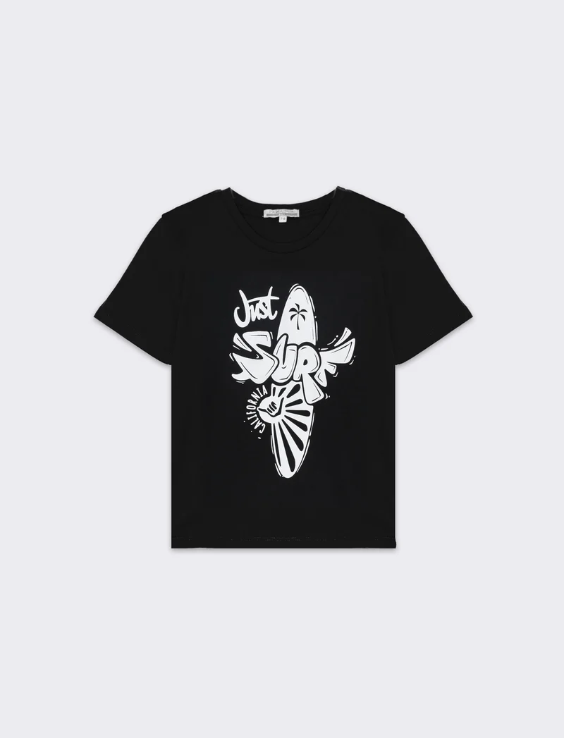 T-shirt con stampa da bambino - Nero