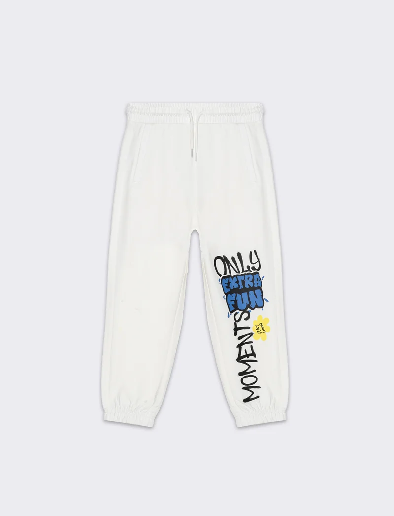 Pantaloni in cotone da bambino - Bianco latte