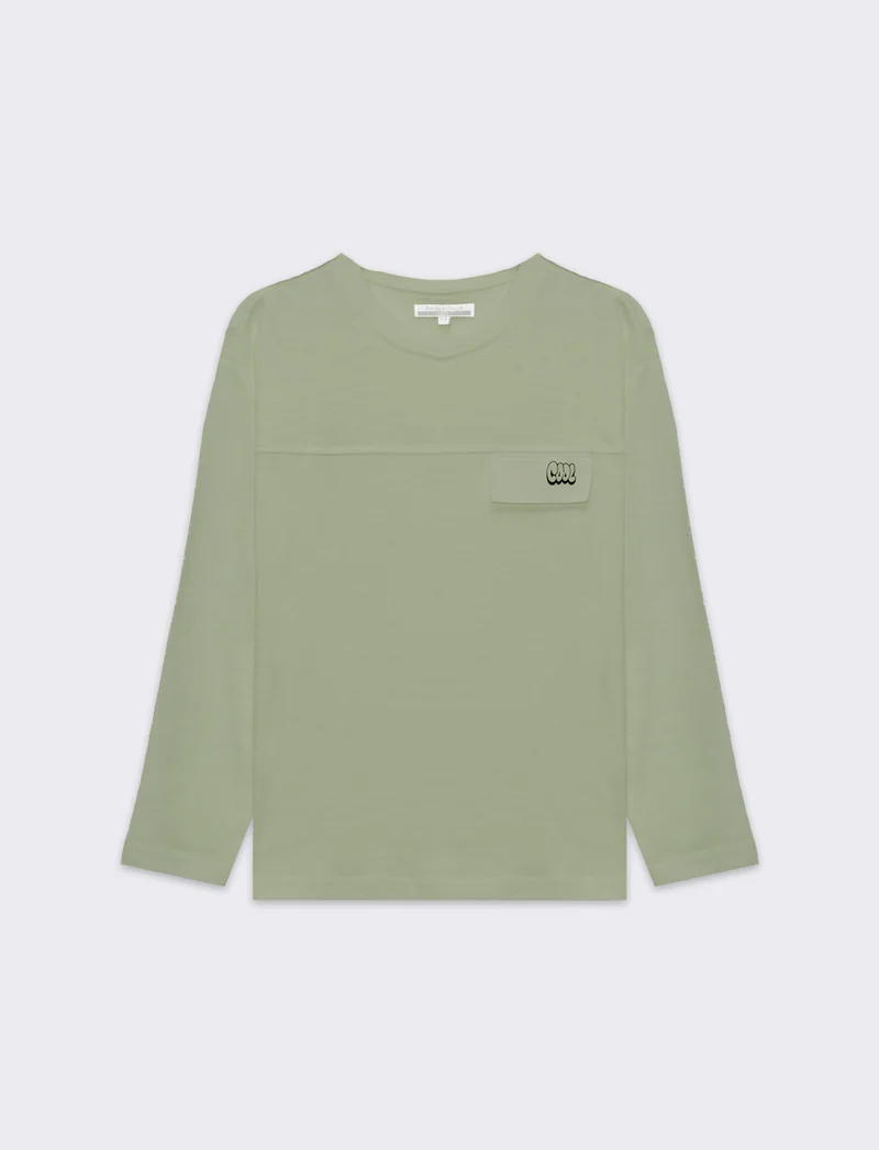 T-shirt in jersey fiammato da bambino - Verde salvia