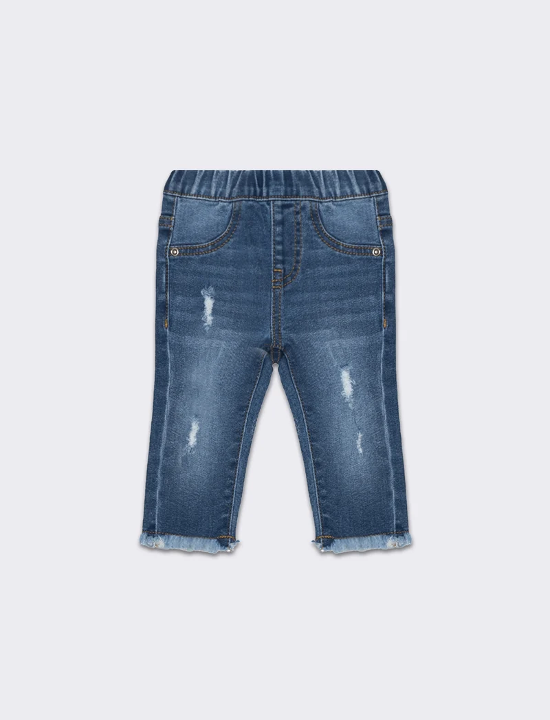 Jeans con rotture da neonata - Denim