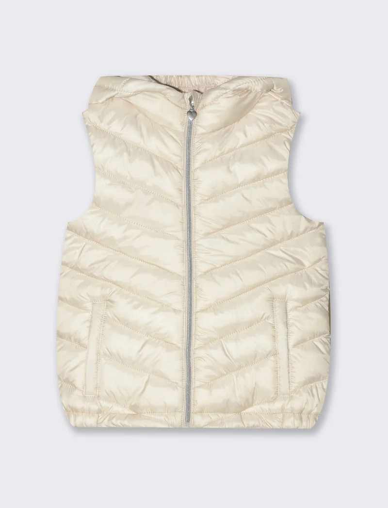 Gilet trapuntato leggero. da bambina - Beige