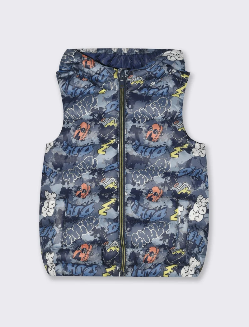 Gilet leggero imbottito da neonato - Fantasia